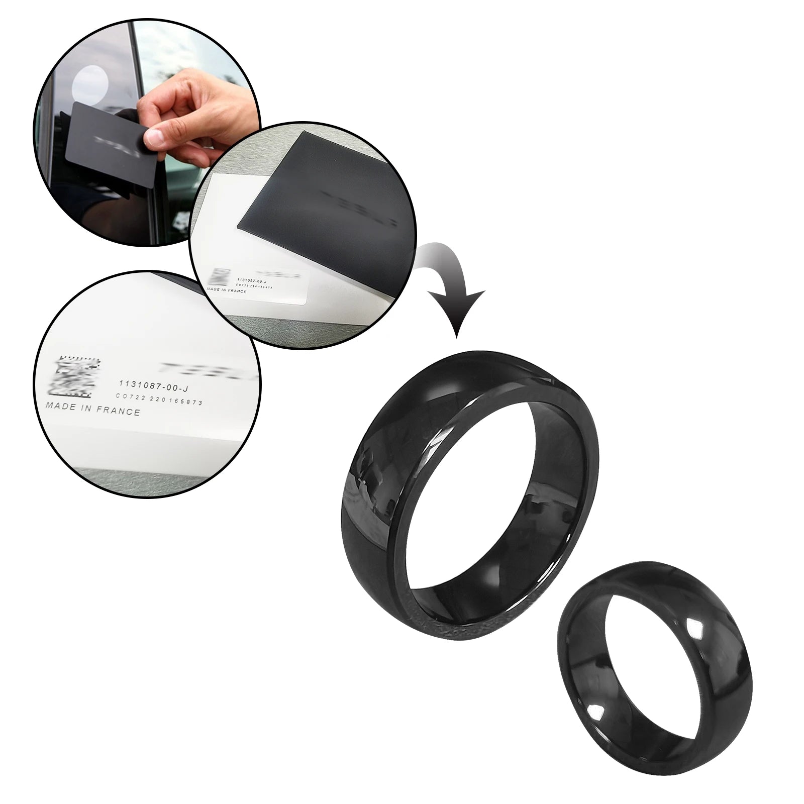Smart Model 3 Ring for Tesla Model 3/Y Accessories Key Fob Card,Full Ceramic Waterproof RFID Ring