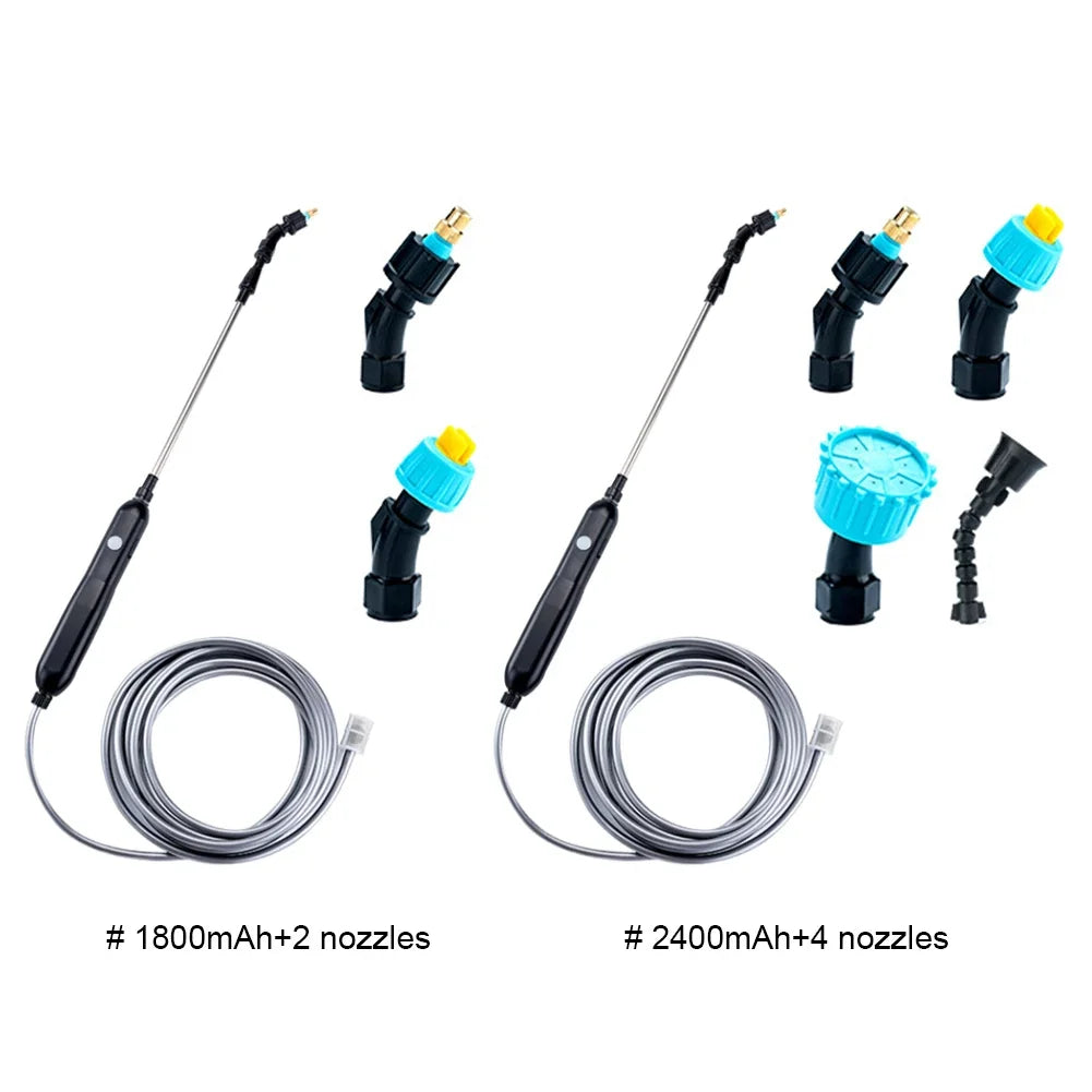 USB Rechargeable Portable Electric Sprayer with 2/4 Mist Nozzles Electric Garden Sprayer with Telescopic Handle Irrigation Tool