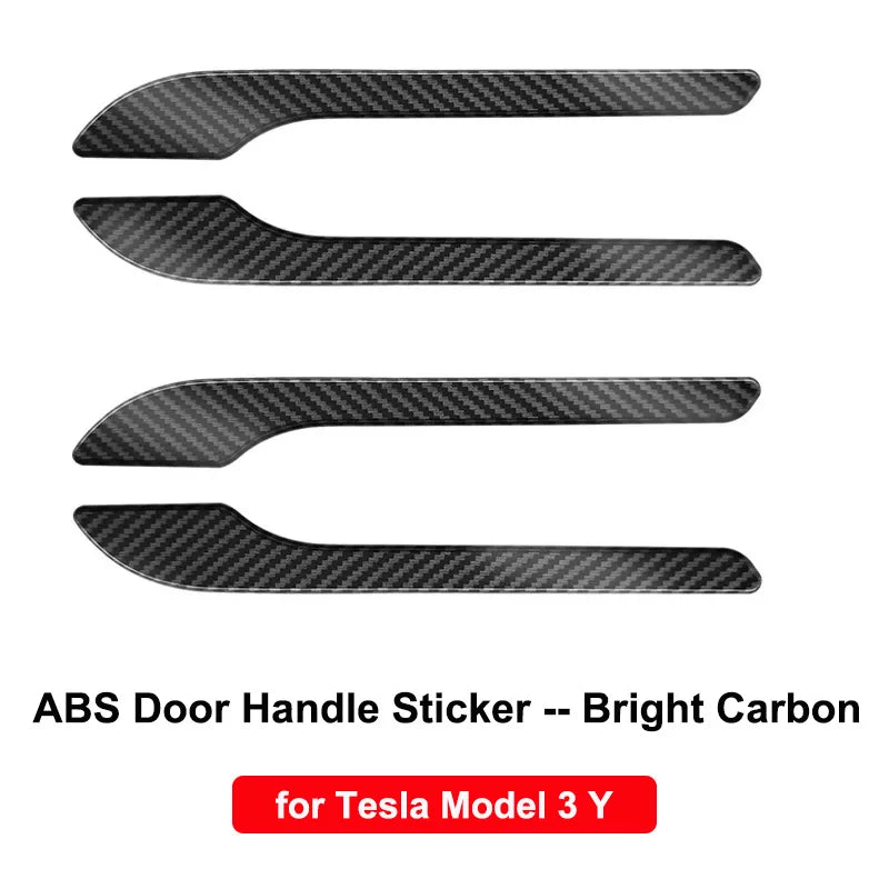 for Tesla Model Y 3 ABS Carbon Fiber Center Console Wrap Cover Kit Dashboard Armrest Door Side Trim Sticker Interior Accessories