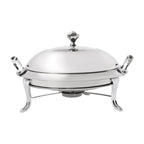 Chafing Dish Stainless Steel Round Durable Buffet Warmer  with Lid and Chafing Fuel Holder for Kitchen Party Dining