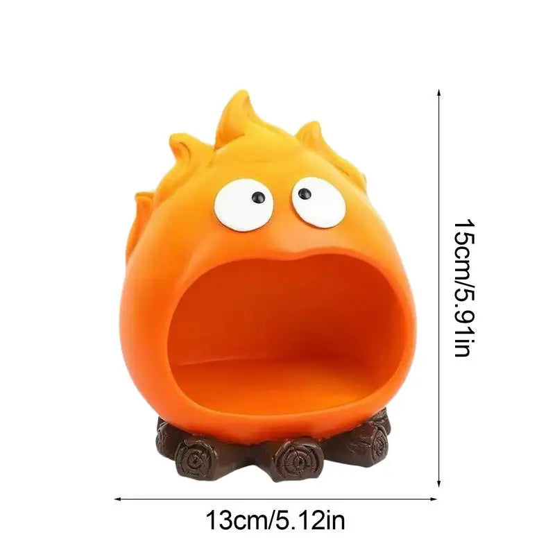 Cute Key Tray Flame Entryway Candy Dish Creative Key Holder Bowl Decorative Key Tray Novelty Desk Figurines Table Ornament
