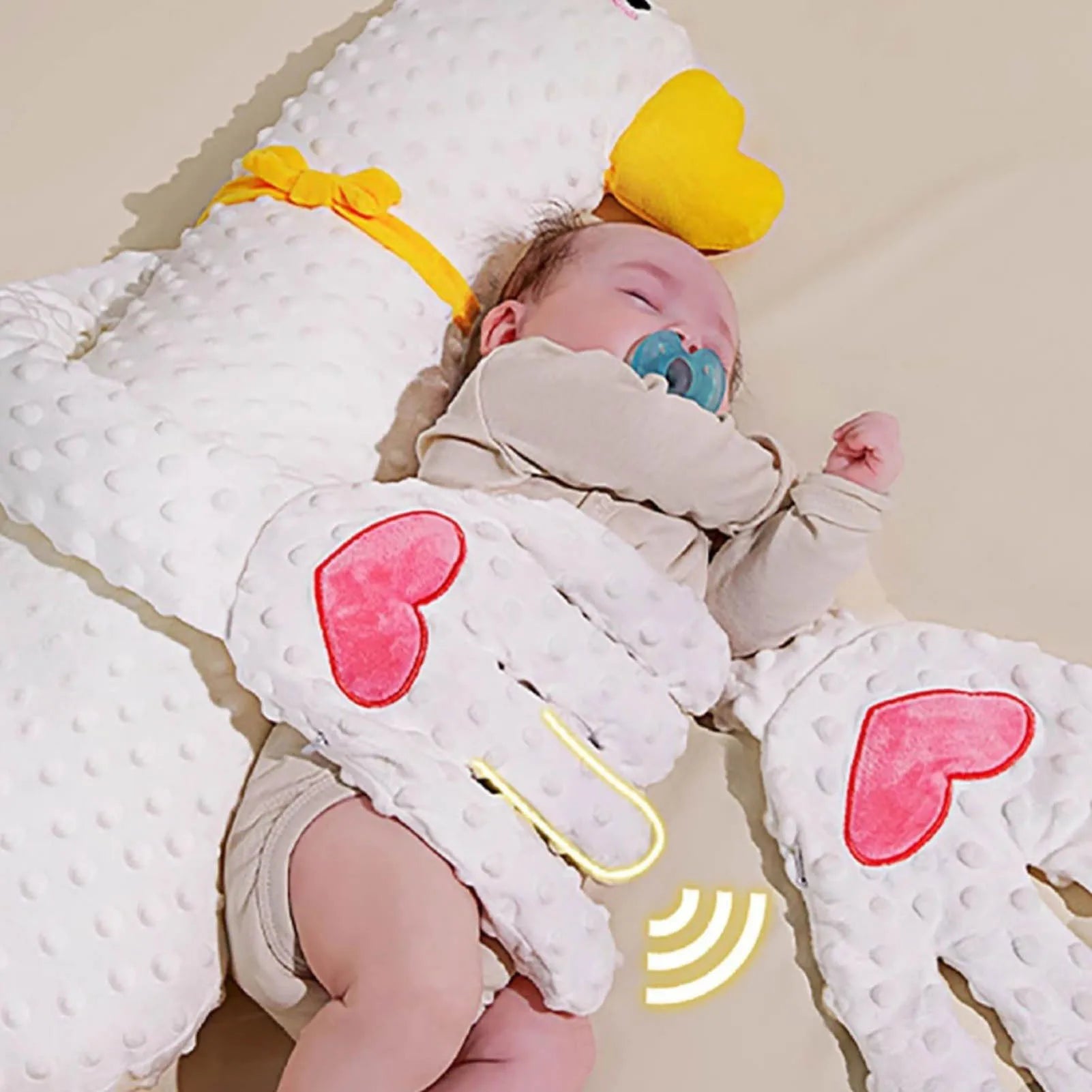 White Goose Baby Sleeping Patting Doll - 3-Speed Soothing Palm Electric Hand Pillow | AlluCanFind