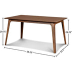 Oscar 60" Rectangle Wood Dining Table, Walnut