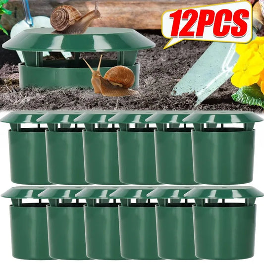 1/12pcs Snail Trap Catcher Eco-friendly Garden Slug Cage Snail Reusable Plastic Pests Reject Gintrap Tools Home Garden Supplies