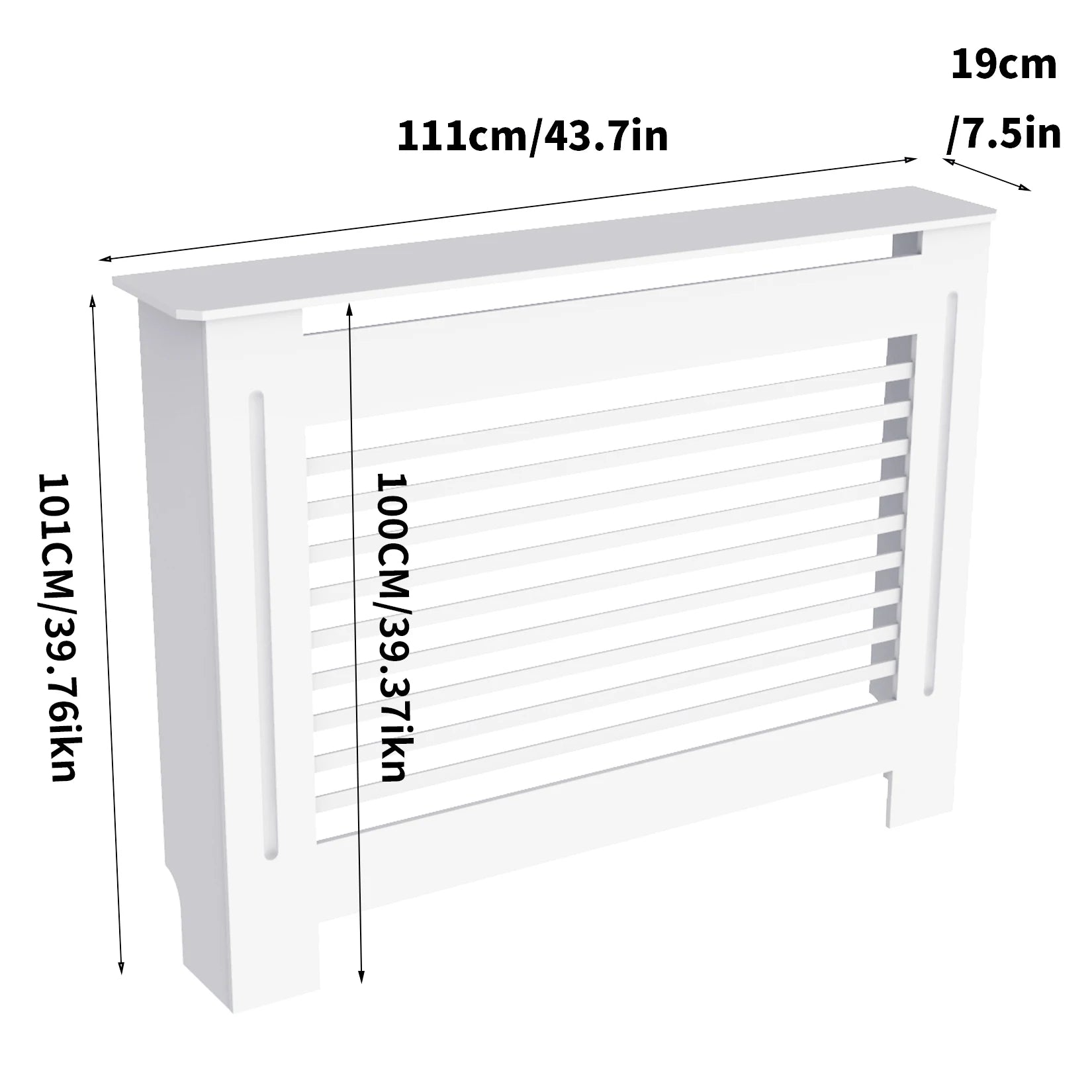 High Radiator Cover Modern Slatted Vertical Radiator Cover MDF Cabinet High Radiators Shelf for Bedroom Living Room Radiators