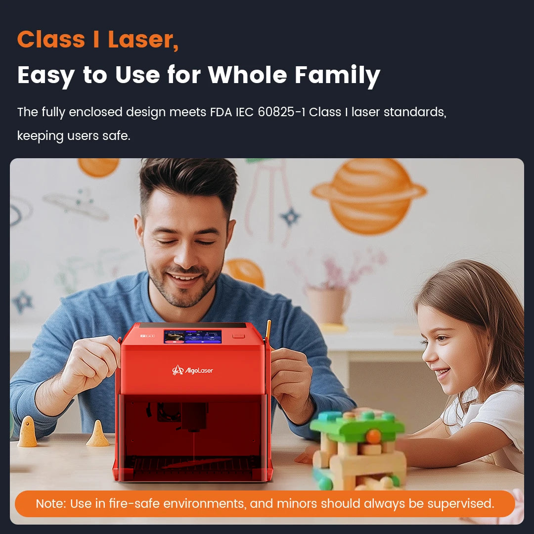 Algolaser Pixi Smart Simple Safe Class 1 Laser Engraver CutterCNC Router Desktop Protable Woodworker Engraving Machine DIY Tools