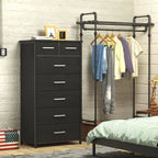 7 Drawer Tall Dresser with Sturdy Metal Frame, Industrial Drawer Chest for Bedroom, Clothes Storage Cabinet