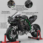 Key Start Dynamic Alloy Motorcycle Model With LED Sound And Smog Adjustable Throttle Model Motorbike Toy Desk Decoration Vehicle