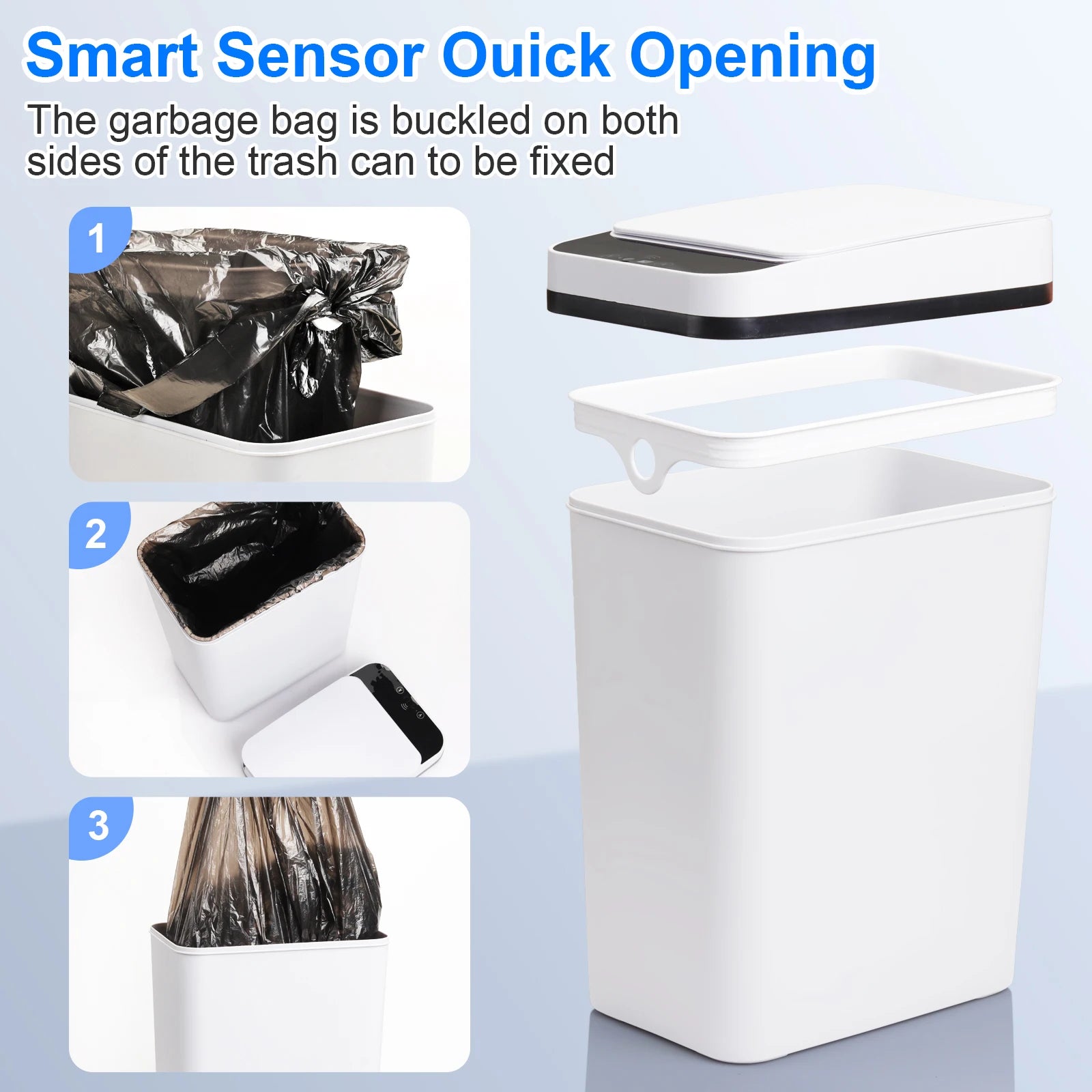 Touchless Motion Sensor Trash Cans (2-Pack)