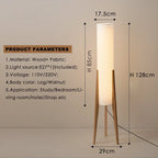 Japanese Retro Wabi-sabi Solid Wood Floor Lamp Study Hotel Art Decorative Corner Standing Lamp Bedroom Living Room Cafe E27 Lamp