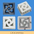 Wall Plastic Ventilation Tile Mold, Traditional 3D Geo Paver Mold, Hollow Square, Strong Concrete Cement Brick for Floor Decor