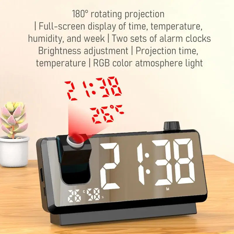 Ceiling Projection Clock Wireless Clocks Projection On Ceiling Wall 180 Degree Rotatable Digital Clock Projector Modern Desk