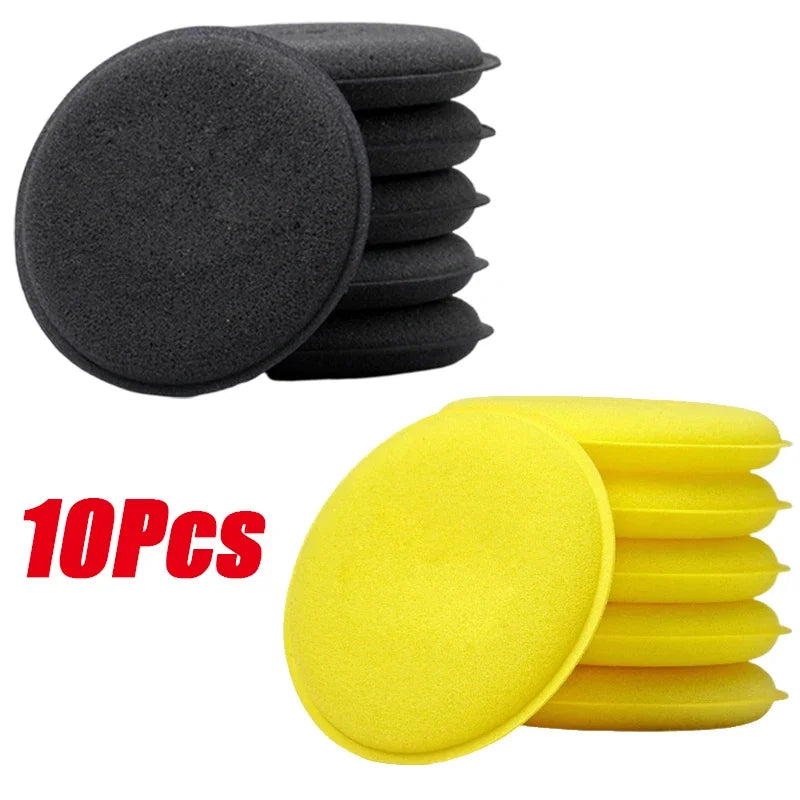 10Pcs Round Car Waxing Polish Wax Foam Sponge High Density Applicator