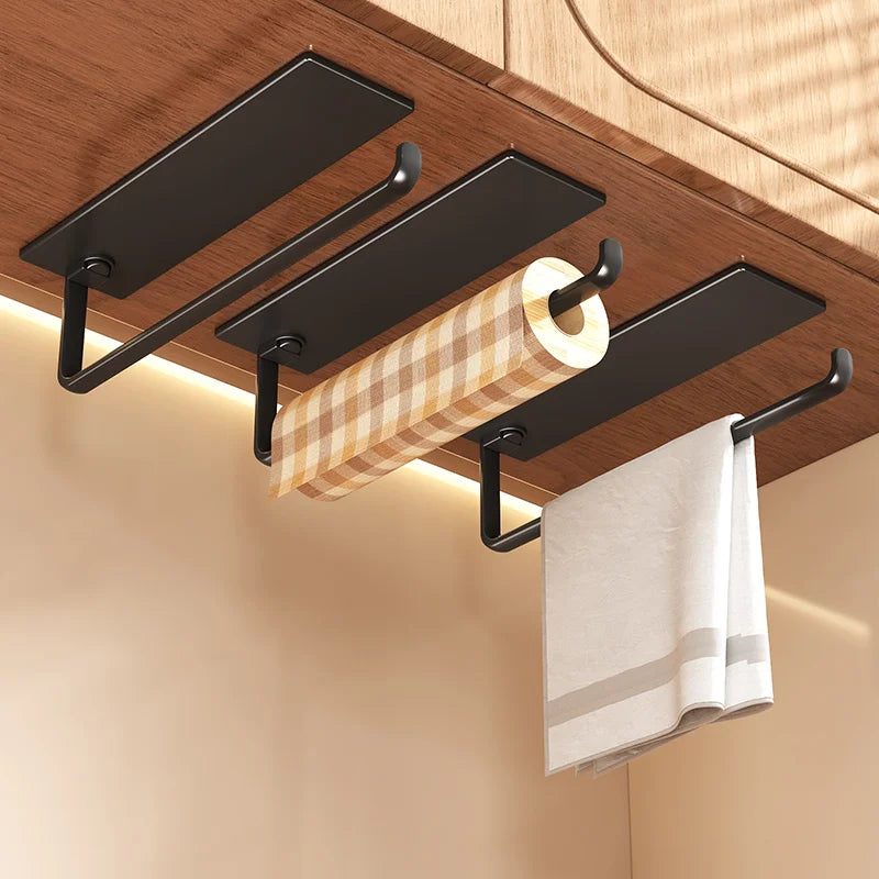 Single-layer Kitchen Paper Holder - Cling Film Dispenser - Hanging Roll Holder. Suitable for Use Under Cabinets. Vertical Storag