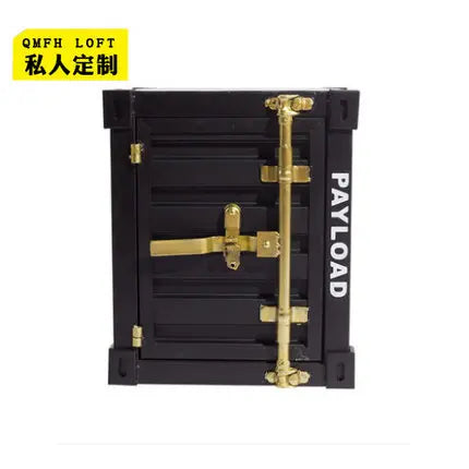 K-STAR Retro Theme Sofa Bedside Table Bedside Table Tin Metal Cabinet Home Creative Storage Office Cabinet Safe