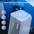 Redragon GS520 RGB Desktop Speakers, 2.0 Channel PC Stereo Speaker with 6 Colorful LED Modes, Enhanced Sound, White/Pink