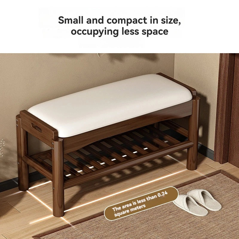 Shoe changing stool, home entrance shoe rack, can sit, in door shoe stool, solid wood shoe cabinet, living room entrance storage