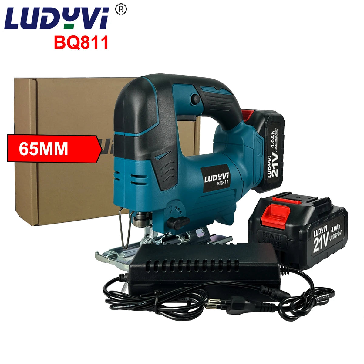 65mm 2900RPM Cordless Electric Jig Saw 3 Variable Speed 21V Battery Jigsaw Multifunctional Electric Tool