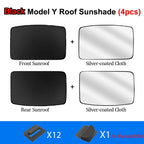 Privacy Full Cover Car Sunshade For Tesla Model Y 2024 Glass Roof Sun Shade Window Sunroof UV Shield Camping Travel Accessories
