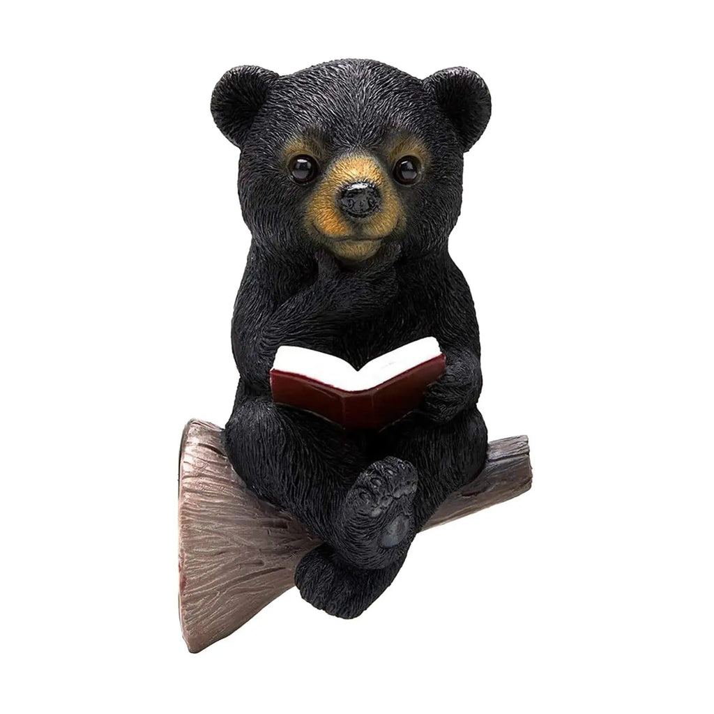 Garden Black Bear Decor Funny Statue for Walkway Housewarming Outdoor