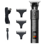 T9 LCD Electric Hairdresser Oil Shaving Head Electric Pusher Carving Electric Pusher Clipper Hair Precision Trimmer for Men Care