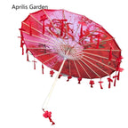 Star Oil Paper Waterproof Beach Umbrella Fan Chinese Dance Performance Lace Umbrella Classical Hanfu Fairy Parasol Paraguas