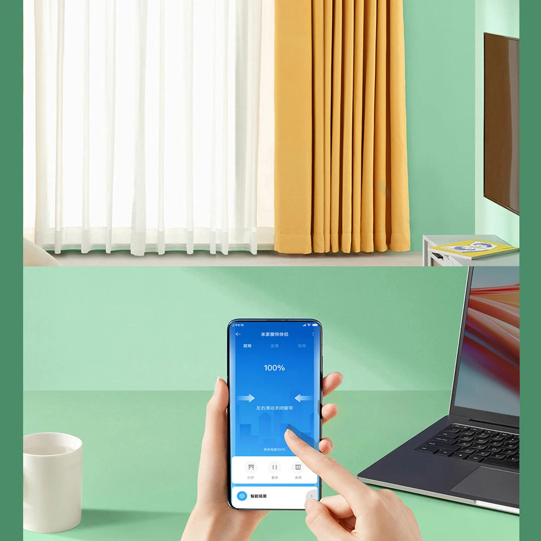 Xiaomi mijia Smart Curtain Motor Voice Control Switch Electric Curtain Robot mijia APP Control Timer Setup Mesh Smart Linkage
