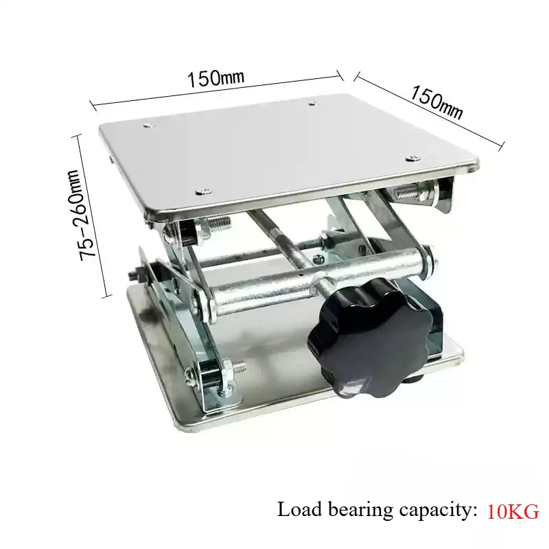 Adjustable Stainless Steel Lifting Table, Suitable for Woodworking and Carving - Durable Compact Design Manual Height Adjustment