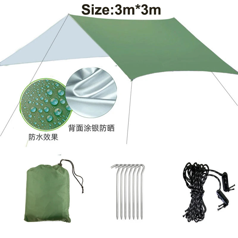 Camping Tarp Waterproof Tent Tourist Awning Shade Garden Canopy Beach Sunshade Outdoor Ultralight Sun Shelter