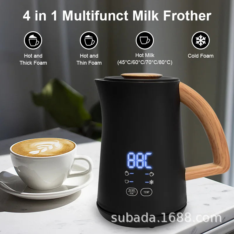 Automatic Hot and Cold Milk Frother Warmer for Latte Foam Maker Electric Milk Foam Machine Coffee Milk Brewing Powder Stirring