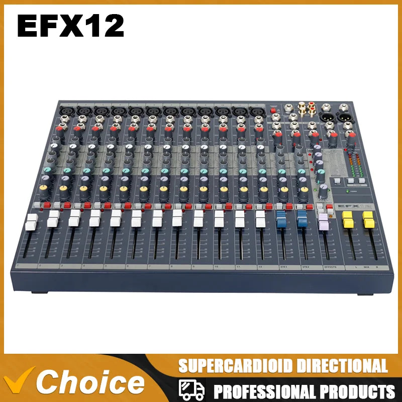 EFX12 EFX 12 Professional 12 Channel Audio Mixer sound Mixing console ingterface with Built-in 24-bit Lexicon Effects for Stage