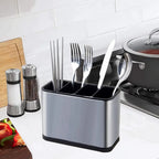Stainless Steel Kitchen Cutlery Organizer Drainable Rust Proof Chopstick Shelf Box Compartment Large Capacity