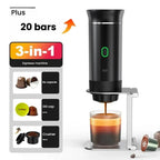 3-in-1 Portable Espresso Machine- Wireless Electric Coffee Maker for Home Car & Camping – Compact Powder Capsule Travel Brewer