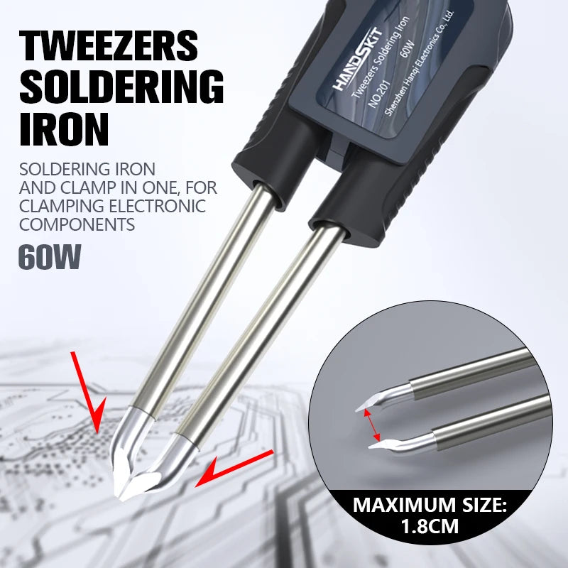 T12 Soldering Station Tweezers Handle For Handskit STM 32 Soldering Station Temp Adjust Portable Home Electronics Repair Tool