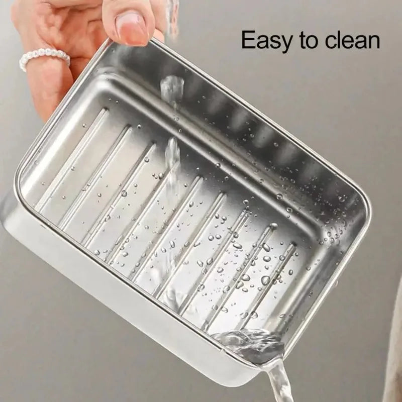 Stainless Steel Refrigerator Meat Storage Box Food Storage Containers with Lid Refrigerator Organizer Container Kitchen Storage