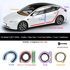 For Tesla Model Y 2021-2024 Door Seal Strip Kit Soundproof Rubber Weatherstrip for Model 3 B-Pillar Sealing Set Noise Reduction