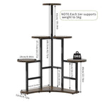 6 Tiered Corner Plant Display Rack Stand Tall Flower Shelf for Living Room Balcony Garden