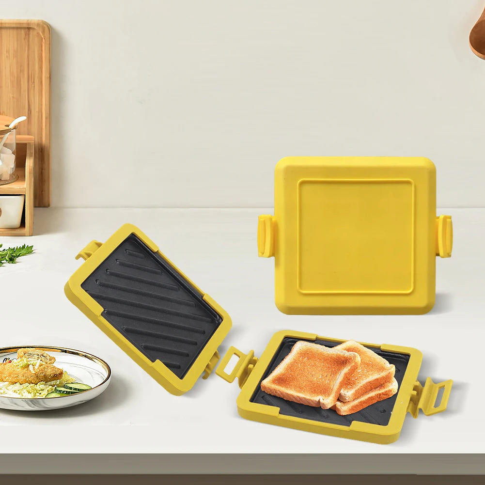 Microwave Toastie Maker No Electric Microwavable Toast Maker Square Panini Maker Time Saving Microwave Oven Breakfast Machine