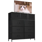 Fabric 9-Drawer Organizer, Multi-Use Storage Dresser for Home, Office & Entryway, Black