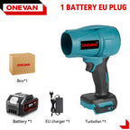 Brushless 200M/S Electric Brushless Turbo Blower 2000W Electric Air Blower Rechargeable Power Tool for Makita 18V Battery Pin