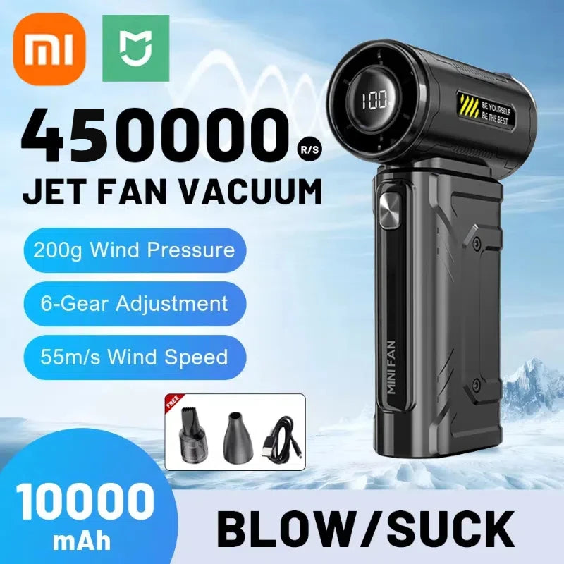 Xiaomi Violent Fan 450000RPM  Dust Blowing Brushless Ultra Turbo Fan Jet Battery Display High-Speed Handheld Powerful Blower2025