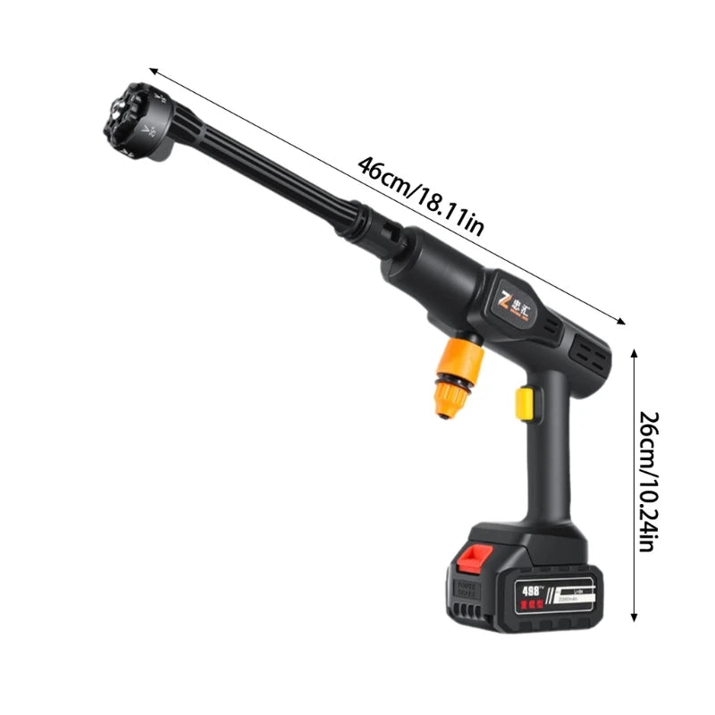 Cordless Pressure Washer Handheld Cleaner Portable Car Washer 6-in-1 Nozzle Battery Operated Washer for Car Garden
