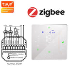 Tuya ZigBee Digital Display Smart Temperature Controller Hvac Thermostat 3 Speed Heating Cooling for Air Conditioning Controller