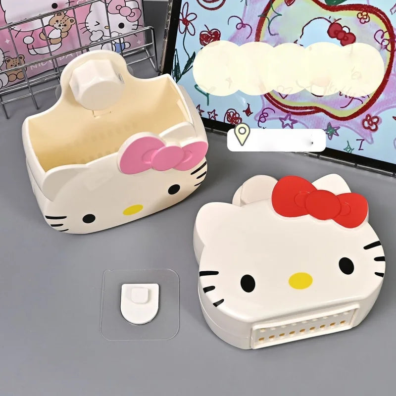 Hello Kitty Cute Cartoon Storage Box Kitchen Utensils Cosmetics Storage Box Wholesale for Children Friends Festival Kawaii Gifts