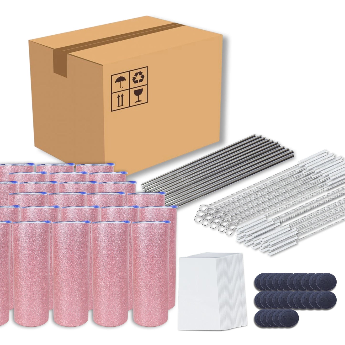 25pack US warehouse bulk 20oz 30oz Stainless Steel heat Printing Tumbler Double Wall Insulated straight Sublimation Tumbler