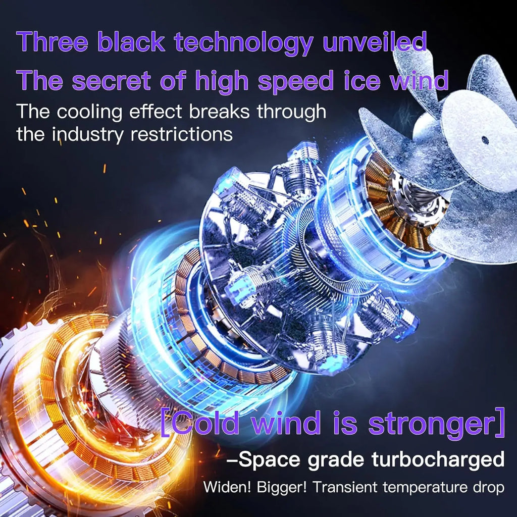 Portable Desktop Fan 100Speed Levels 3 Timer Modes USB Rechargeable Ba