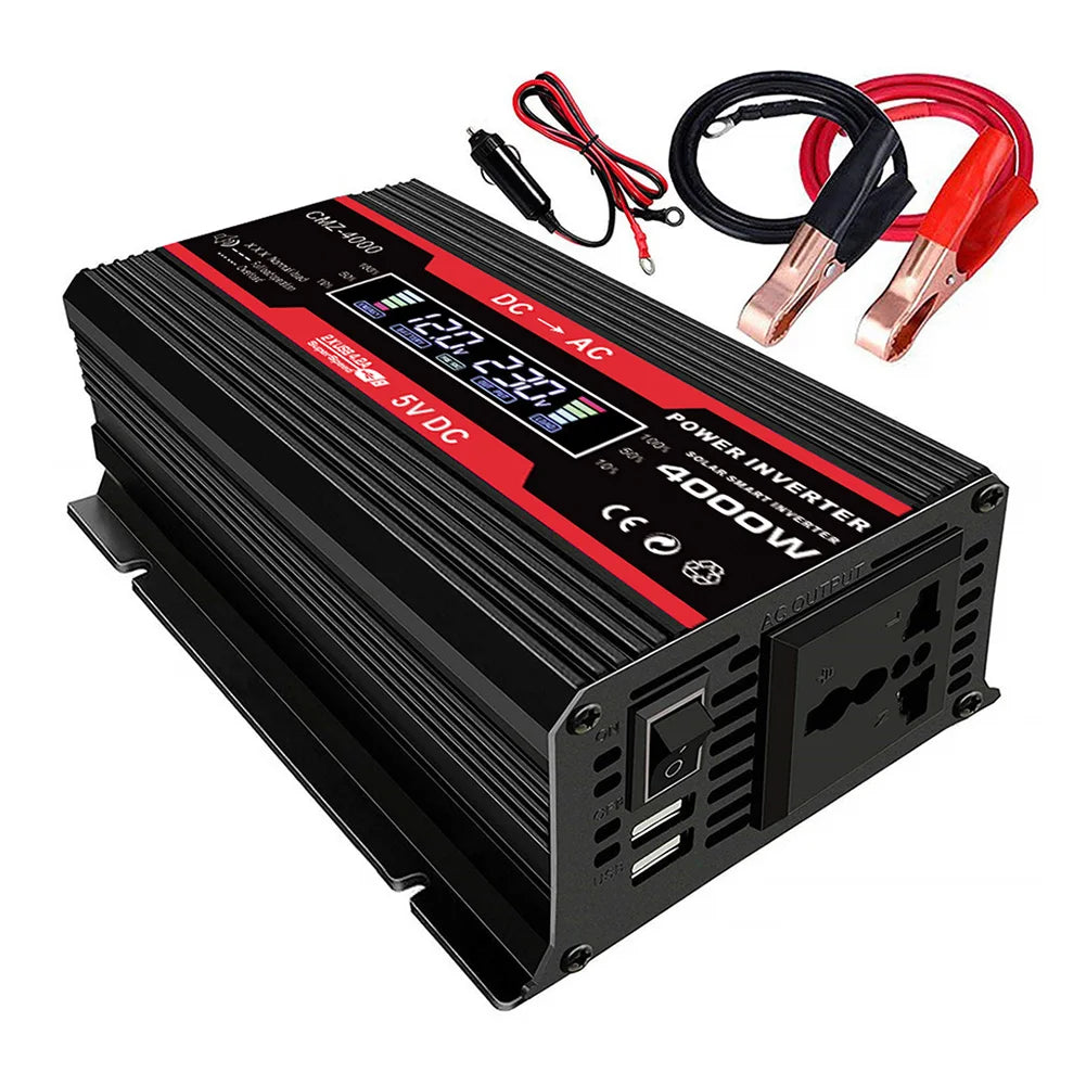 4000W Car Power Inverter - 12V to 110V/220V Modified Sine Wave