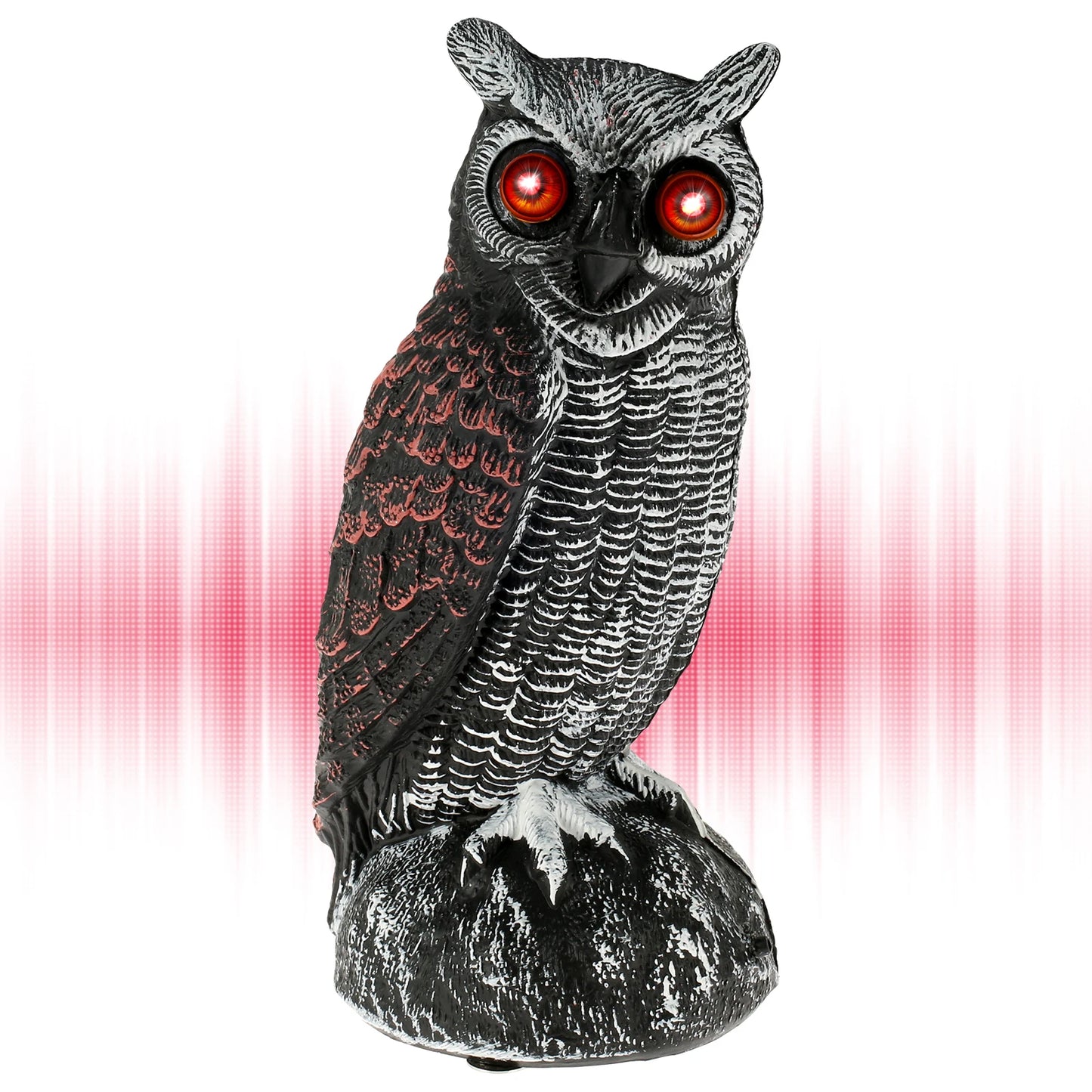 New Solar Owl Scare Bird Control Devices Waterproof Garden Fake Owl Deterrent Decoration With Scary Sound and Eyes Emit Light