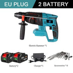 1680W 26mm Brushless Electric Hammer Cordless Efficient Rechargeable Hammer Impact Drill Power Tool For Makita 18V Battery Pin