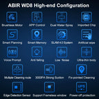 Robot Window cleaner ABIR WD8,Dual Water Spray,Smart Memory,High Vacuum Suction, Laser Sensor, Home Wall Glass Cleaning Robot